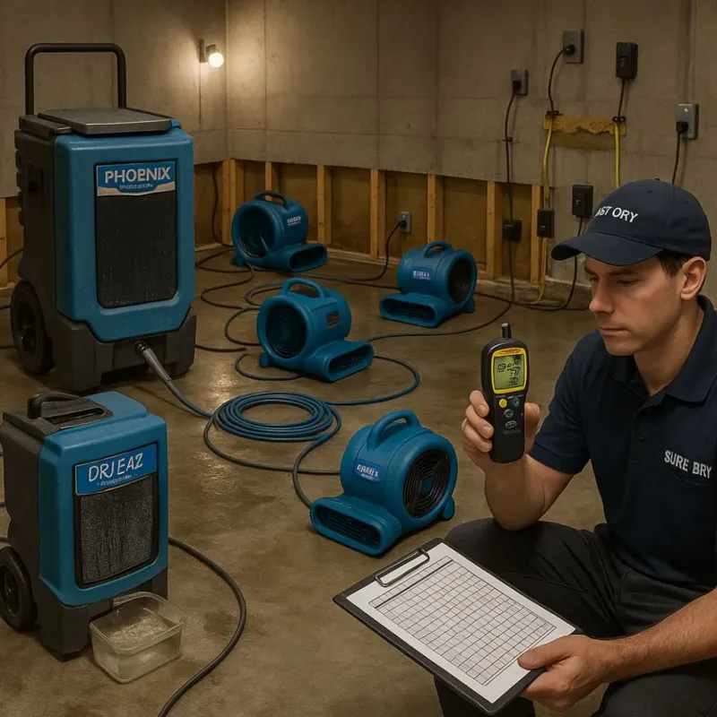 Structural Drying and Dehumidification process in Colon, MI